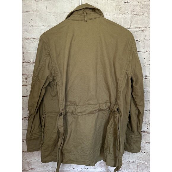 J. Crew Womens S Military Utility Field Cargo Jacket Zip Front Belted Olive Drab - Picture 4 of 5